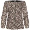 Styleboom Fashion Damen Off-Shoulder Bluse Mit Blumen Print Schwarz Orange 2 Styleboom Fashion Damen Off-Shoulder Bluse Mit Blumen Print Schwarz Orange -Luftig Und Leicht 21116957