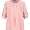 Cloud5ive Damen Turn-Up Blusen Shirt Mit Raffdetail Am Kragen Antique Rosa 1 Cloud5ive Damen Turn-Up Blusen Shirt Mit Raffdetail Am Kragen Antique Rosa -Luftig Und Leicht 21116993