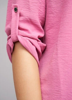 Cloud5ive Damen Turn-Up Blusen Shirt Mit Raffdetail Am Kragen Pink 8 Cloud5ive Damen Turn-Up Blusen Shirt Mit Raffdetail Am Kragen Pink -Luftig Und Leicht 21116994 2