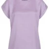 VILA Damen NOOS Satin Blusen Shirt Mit Flügelärmeln Materialmix Pastel Lilac Lila -Luftig Und Leicht 21120608