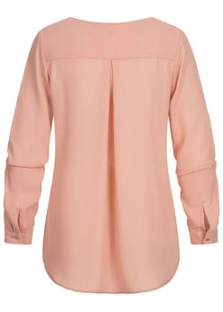 VILA Damen NOOS Leichte V-Neck Langarm Bluse Vokuhila Misty Rosa 6 VILA Damen NOOS Leichte V-Neck Langarm Bluse Vokuhila Misty Rosa -Luftig Und Leicht 21120781 2