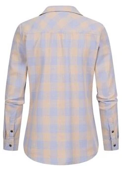 ONLY Damen Langarm Blusen Hemd Knopfleiste Karo Muster 2 Brusttaschen Cashmere Blau -Luftig Und Leicht 22010054 2