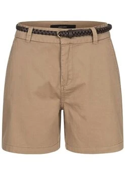 Vero Moda Damen NOOS Shorts Kurze Hose Mit Flechtgürtel 2 Pockets Silver Mink Beige