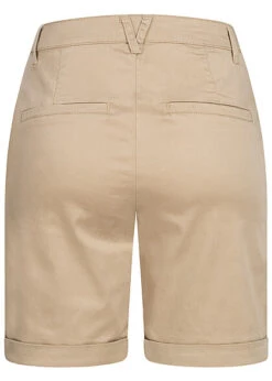 VILA Damen NOOS Kurze Hose 2 Pockets Umgeschlagener Saum Soft Camel Natural Beige -Luftig Und Leicht 22030033 2