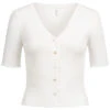 ONLY Damen Bluse Top Mit Knopfleiste Und Frilldetails Weiss -Luftig Und Leicht 22030240