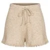 ONLY Damen Strick Shorts Kurze Hose Mit Fransendetails Pumice Stone Beige -Luftig Und Leicht 22030281