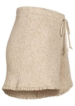ONLY Damen Strick Shorts Kurze Hose Mit Fransendetails Pumice Stone Beige -Luftig Und Leicht 22030281 1