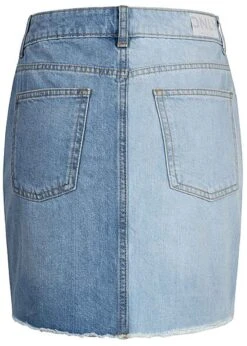 ONLY Damen 2-Tone Mid-Waist Jeans Rock Mit Fransen Am Saum 5-Pockets Medium Blau -Luftig Und Leicht 22030282 2