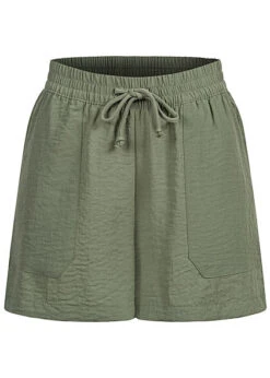 JACQUELINE DE YONG JDY By ONLY Damen NOOS Kurze Lockere Shorts Mit 2 Taschen & Kordelzug Sea Grün