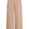Pieces Damen Culotte Stoffhose High Waist 2-Pockets Natural -Luftig Und Leicht 22030377