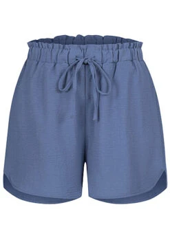 ONLY Damen Mid-Waist Struktur Shorts Mit Tunnelzug Moonlight Blau