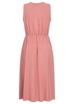 Hotel De Ville Damen Midi Viskose V-Neck Kleid Punkte Muster Dunkel Rose Rot Weiss -Luftig Und Leicht 22030423 2