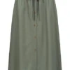 Vero Moda Damen Rock Mit Tunnelzug Und Knopfleiste Laurel Wreath Grün -Luftig Und Leicht 22030648