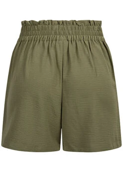 Vila Damen NOOS High-Waist Shorts Mit Bindeband & Rüschen 2-Pockets Leaf Oliv -Luftig Und Leicht 22030701 2