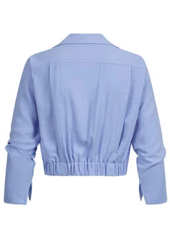 ONLY Damen 7/8 Arm V-Neck Bluse Mit Knoten Drehdetail Vorne Bel Air Blau -Luftig Und Leicht 22030749 1