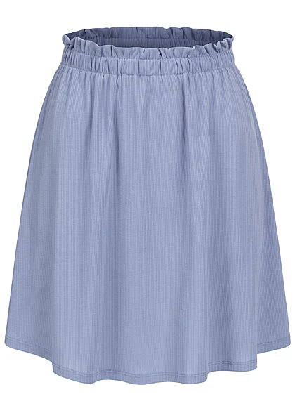 VILA Damen High-Waist Skater Struktur Rock English Manor Blau 3 VILA Damen High-Waist Skater Struktur Rock English Manor Blau