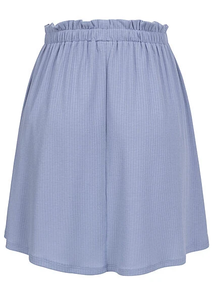 VILA Damen High-Waist Skater Struktur Rock English Manor Blau 5 VILA Damen High-Waist Skater Struktur Rock English Manor Blau – Bild 3