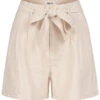 ONLY Damen High Waist Shorts Kurze Hose Mit Bindegürtel Moonbeam Beige -Luftig Und Leicht 22040064