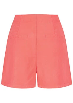 ONLY Damen High Waist Shorts Kurze Hose Mit Bindegürtel Coral Rosa -Luftig Und Leicht 22040065 2
