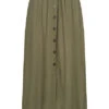 ONLY Damen Viskose Longform Rock Mit Knopfleiste Grün -Luftig Und Leicht 22040075