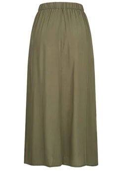 ONLY Damen Viskose Longform Rock Mit Knopfleiste Grün 7 ONLY Damen Viskose Longform Rock Mit Knopfleiste Grün -Luftig Und Leicht 22040075 2