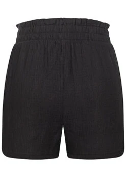 VILA Damen High-Waist Struktur Shorts Mit Rüschen Am Bund Schwarz -Luftig Und Leicht 22040139 2