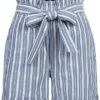 Vero Moda Damen Paperbag Shorts Mit Bindegürtel Gestreift Medium Blau Weiss -Luftig Und Leicht 22040225