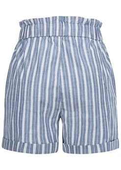 Vero Moda Damen Paperbag Shorts Mit Bindegürtel Gestreift Medium Blau Weiss -Luftig Und Leicht 22040225 2