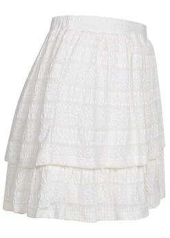 VILA Damen High-Waist Mini Stufenrock 3-lagig Struktur Muster Cloud Dancer Weiss 6 VILA Damen High-Waist Mini Stufenrock 3-lagig Struktur Muster Cloud Dancer Weiss -Luftig Und Leicht 22040318 1