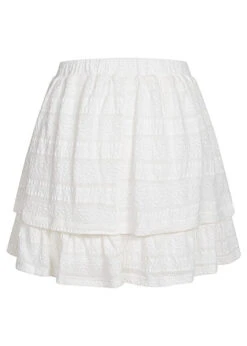 VILA Damen High-Waist Mini Stufenrock 3-lagig Struktur Muster Cloud Dancer Weiss 7 VILA Damen High-Waist Mini Stufenrock 3-lagig Struktur Muster Cloud Dancer Weiss -Luftig Und Leicht 22040318 2