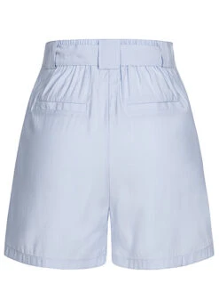 VILA Damen High Waist Shorts Mit Bindegürtel Und 2-Pockets Kentucky Blau -Luftig Und Leicht 22040470 2