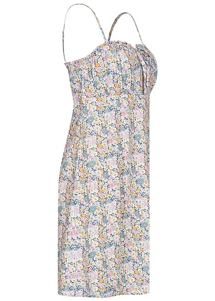 ONLY Damen Viskose Kleid Mit Bindedetail Und Rüschen Blumenprint Coronet Blau 4 ONLY Damen Viskose Kleid Mit Bindedetail Und Rüschen Blumenprint Coronet Blau – Bild 2