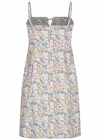 ONLY Damen Viskose Kleid Mit Bindedetail Und Rüschen Blumenprint Coronet Blau 5 ONLY Damen Viskose Kleid Mit Bindedetail Und Rüschen Blumenprint Coronet Blau – Bild 3