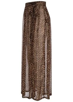 ONLY Damen Strandrock Wickelrock Mit Bindedetail Leo Print Braun Schwarz -Luftig Und Leicht 22040521 1