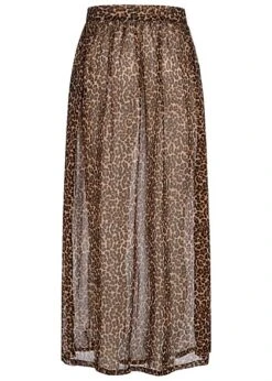 ONLY Damen Strandrock Wickelrock Mit Bindedetail Leo Print Braun Schwarz -Luftig Und Leicht 22040521 2