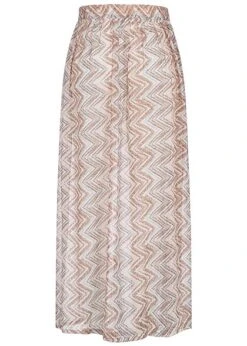 ONLY Damen Strandrock Wickelrock Mit Bindedetail Zick Zack Print Seashell Rosa -Luftig Und Leicht 22040523 2