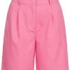VILA Damen High-Waist Longform Shorts Elegante Bermuda Fuchsia Pink -Luftig Und Leicht 22040636