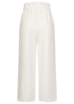 Pieces Damen High-Waist Cropped Culotte Hose Mit Bindegürtel Bright Weiss -Luftig Und Leicht 22040654 2