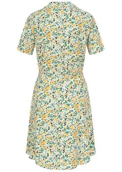 JACQUELINE DE YONG JDY By ONLY Damen Kleid Viskose Blusenkleid Mit V-Neck Blumen Print Cloud Weiss Grün 7 JACQUELINE DE YONG JDY By ONLY Damen Kleid Viskose Blusenkleid Mit V-Neck Blumen Print Cloud Weiss Grün -Luftig Und Leicht 22040719 2