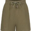 ONLY Damen High-Waist Struktur Shorts 2-Pockets Tunnelzug Deep Lichen Oliv Grün 1 ONLY Damen High-Waist Struktur Shorts 2-Pockets Tunnelzug Deep Lichen Oliv Grün -Luftig Und Leicht 22040752