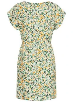 JACQUELINE DE YONG JDY By ONLY Damen Viskose T-Shirt Kleid Mit Taillenzug Blumen Muster Weiss Grün -Luftig Und Leicht 22040766 2