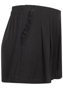 VILA Damen Viskose Shorts Mit Seitl. Rüschendetails 2-Pockets Schwarz -Luftig Und Leicht 22040772 1