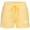 Champion Damen Sweat Shorts Mit Gummibund Und Logo Print 2-Pockets Gelb Weiss