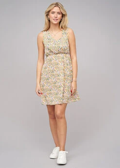 Cloud5ive Damen Leichtes Sommerkleid Mit Knopfleiste Blumen Print Weiss Mc -Luftig Und Leicht 22048116 2