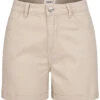 ONLY Damen High-Waist Mom Fit Jeans Shorts Mit Beinumschlag 5-Pockets Silver Lining Beige -Luftig Und Leicht 22050013