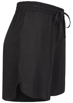 ONLY Damen Basic Viskose Midi Shorts Mit Ziernähten & Tunnelzug Schwarz -Luftig Und Leicht 22050160 1