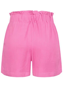 ONLY Damen High-Waist Viskose Paperbag Shorts 2-Pockets Ziernähte Super Pink -Luftig Und Leicht 22050163 2