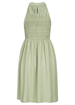 Pieces Damen Longform Viskose Neckholder Kleid Mit Smok- Detail Swamp Grün 7 Pieces Damen Longform Viskose Neckholder Kleid Mit Smok- Detail Swamp Grün -Luftig Und Leicht 22050224 2