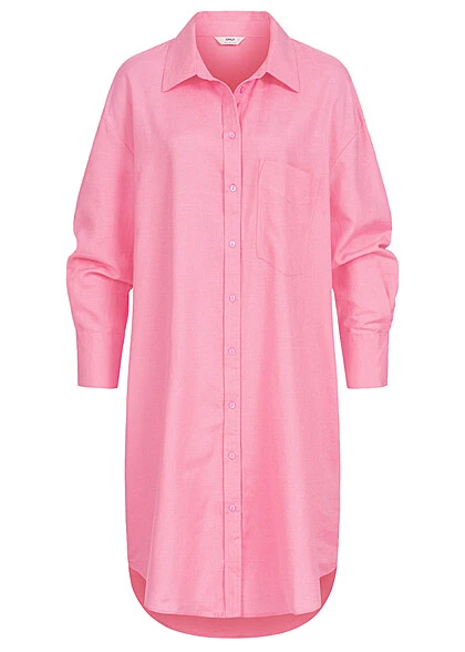 ONLY Damen 3/4 Arm Longform Viskose Hemd Blusen Shirt Mit Knopfleiste Sachet Pink 5 ONLY Damen 3/4 Arm Longform Viskose Hemd Blusen Shirt Mit Knopfleiste Sachet Pink – Bild 3