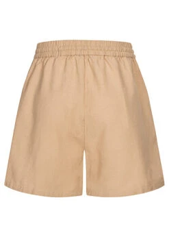 ONLY Damen Mid-Waist Viskose Leinen Shorts Mit 2 Taschen & Tunnelzug Nomad Beige Braun -Luftig Und Leicht 22060212 2
